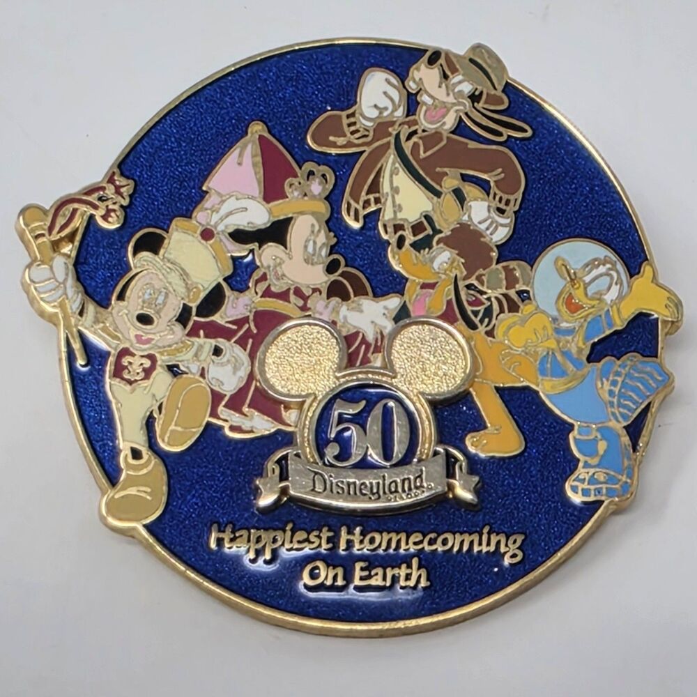 Disneyland 50th Anniversary Happiest Homecoming on Earth Castle Pin Mickey Pluto